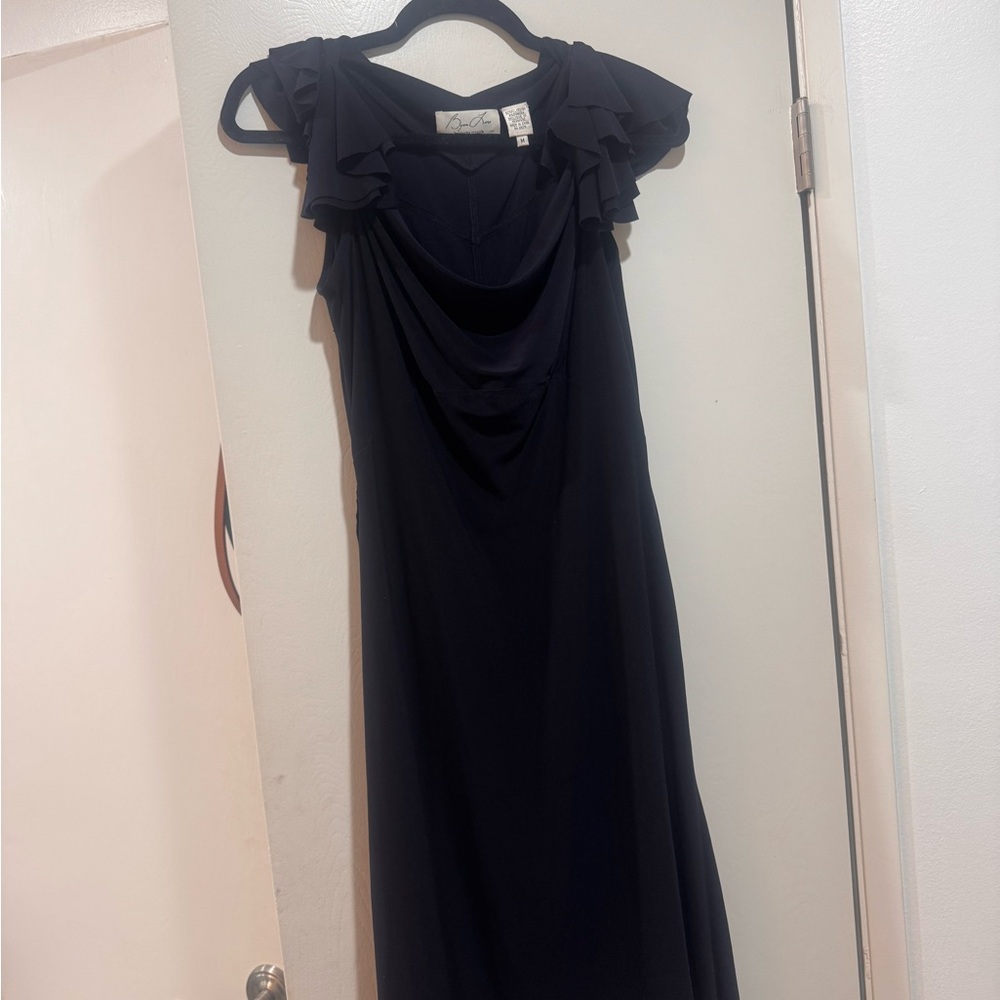 Byron Lars Black Cowl Neck Maxi Gown